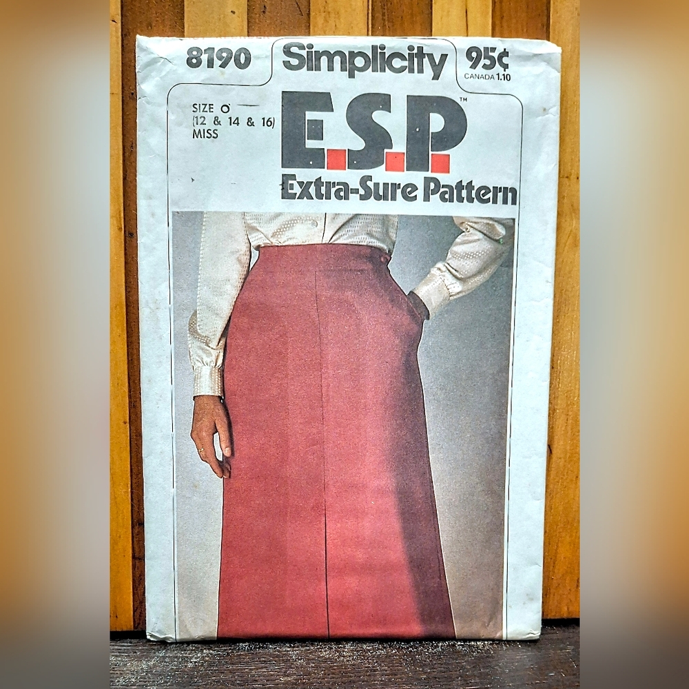 Vintage NOS SIMPLICITY #8190 E.S.P. Sewing Pattern/ Uncut/ Unused